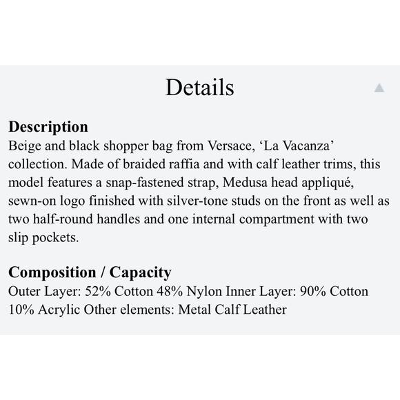 Versace Medusa La Vacanza Studded Raffia Leather Trim Large Tote Bag NWT $2,075 - Picture 5 of 16